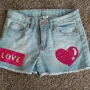 Size 12 Pink Velvet shorts